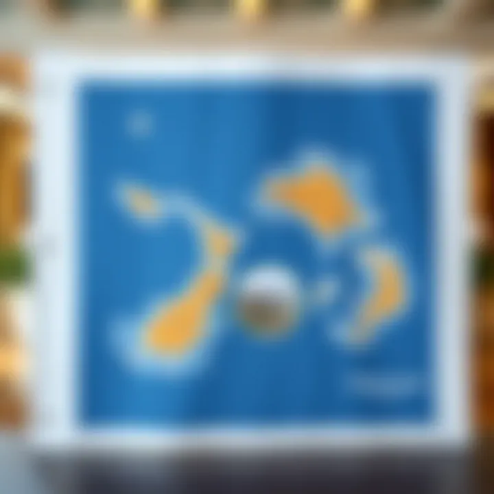 Map highlighting potential private island locations for investment