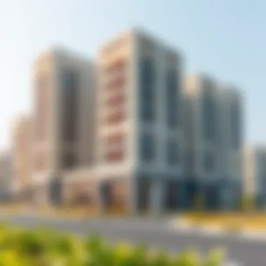 Modern architectural design of residential buildings in Al Ansari International City