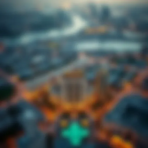 Aerial View of Dubai's Al Habtoor Developments Aerial view of Dubai showcasing Al Habtoor developments