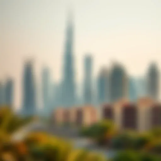 Dubai's Luxurious Skyline Stunning skyline of Dubai with luxurious residential buildings