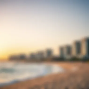 Beautiful beach view with real estate developments in the background