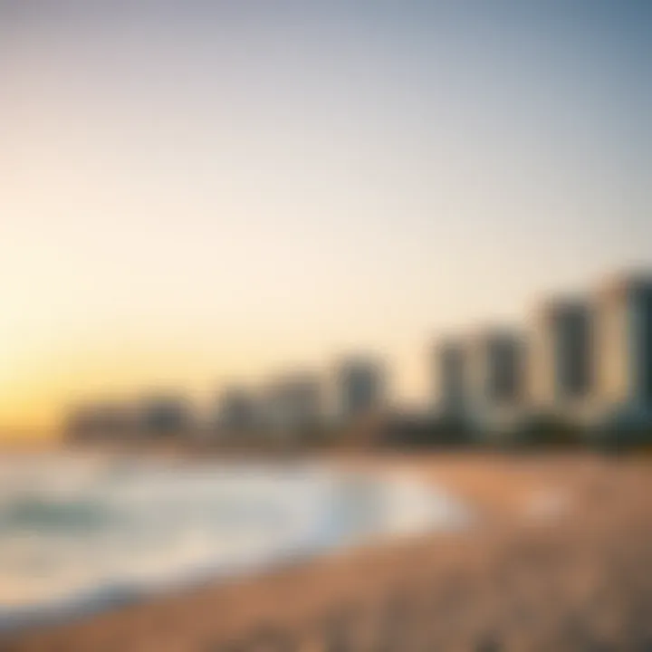 Beautiful beach view with real estate developments in the background