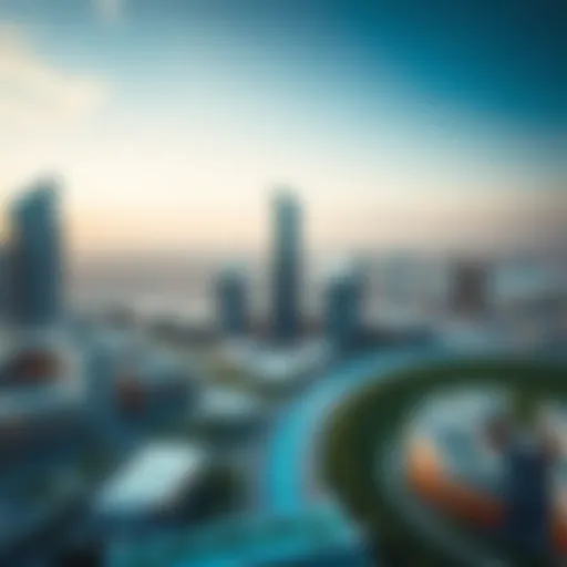 Aerial View of Aykon City Aerial view of Aykon City showcasing its modern architecture