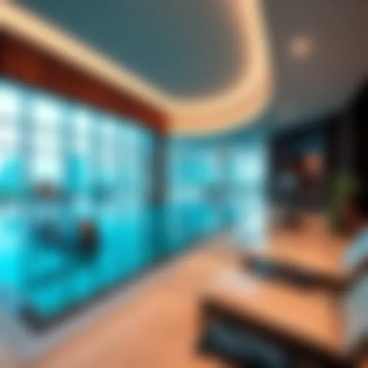 Amenities within Bloom Tower, including a pool and gym