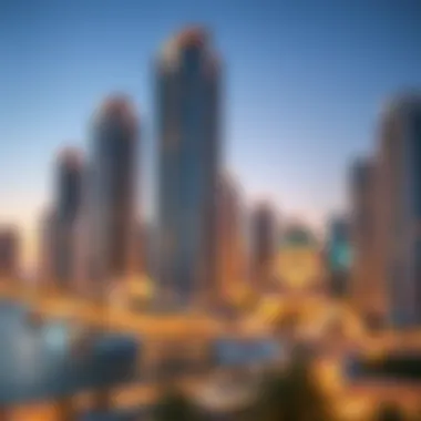 Architectural Splendor of Business Towers Stunning skyline of Business Bay showcasing modern business towers
