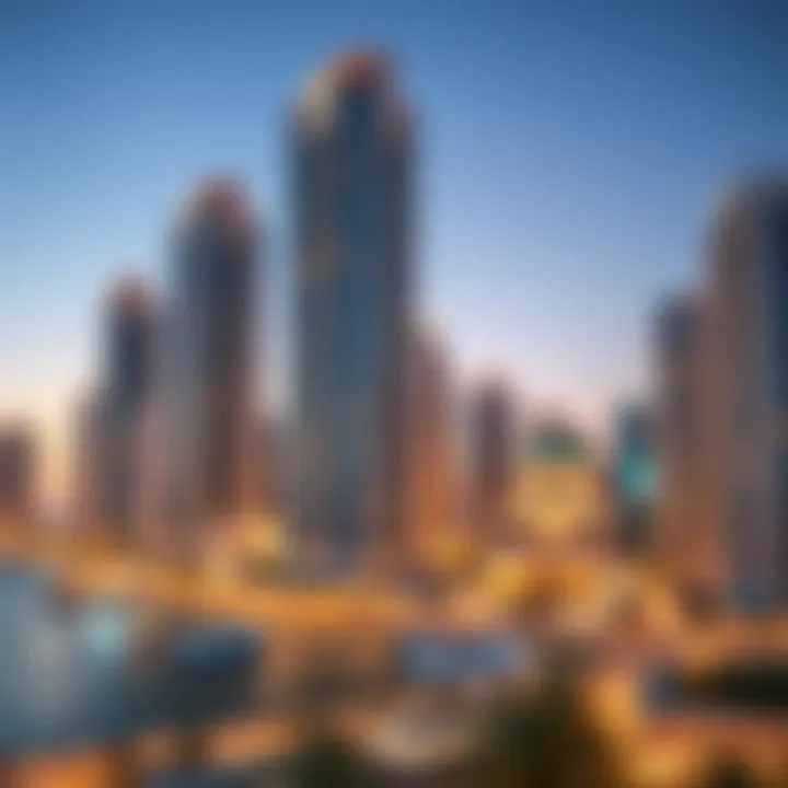 Architectural Splendor of Business Towers Stunning skyline of Business Bay showcasing modern business towers