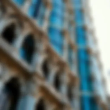 Intricate Architectural Elements of Cayan Tower Close-up of Cayan Tower's Architectural Details