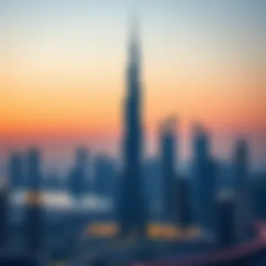 Cayan Tower Amongst the Dubai Skyline Dubai Skyline Including Cayan Tower