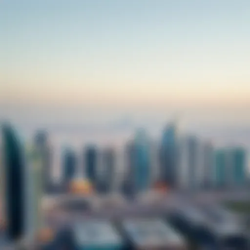 Abu Dhabi Skyline Overview A skyline view of Abu Dhabi showcasing modern architecture