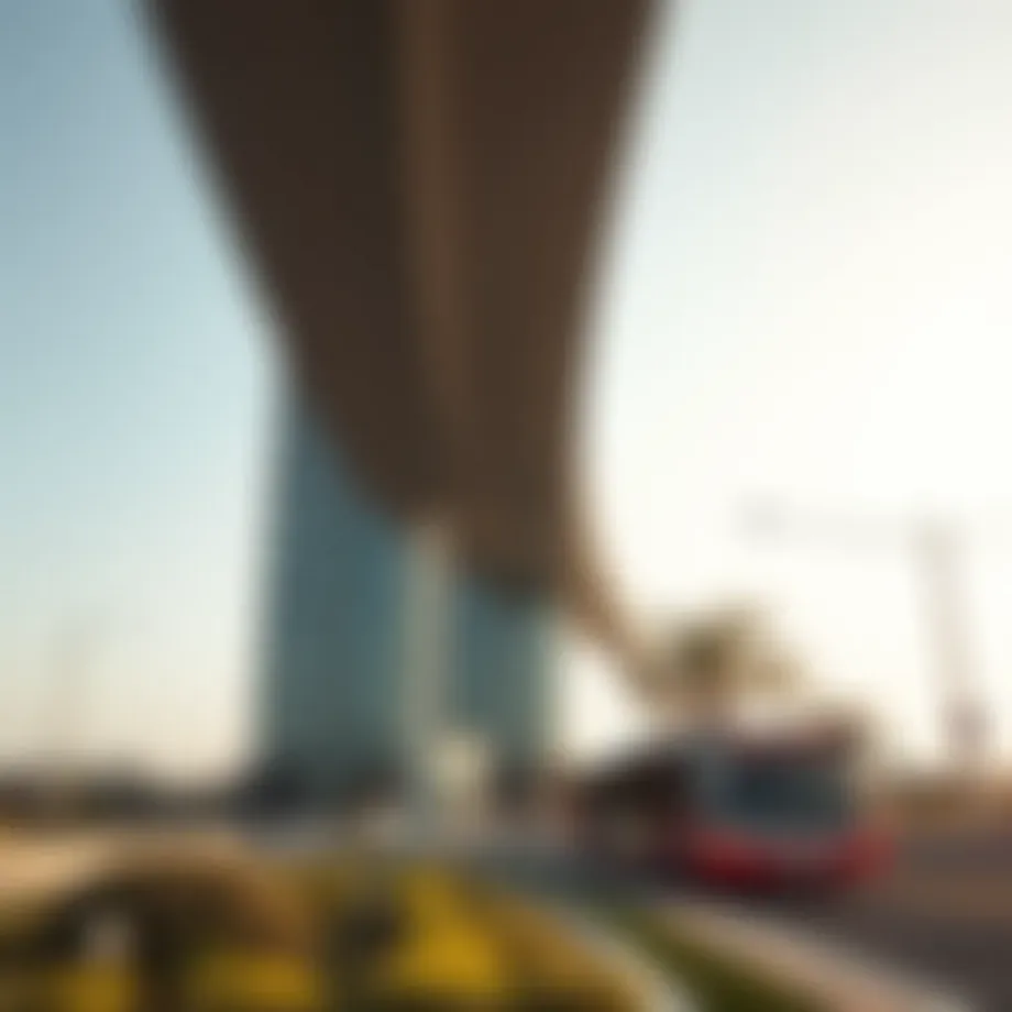 A scenic view of the x25 bus route showcasing Silicon Oasis