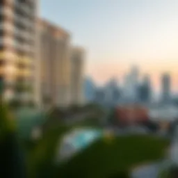 Stunning view of Jebel Ali skyline with modern apartments