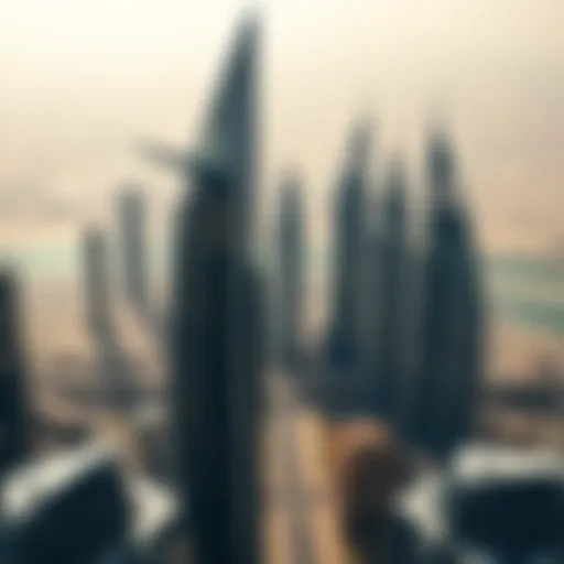 Aerial view of Dubai showcasing luxury skyscrapers