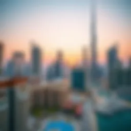 Stunning view of a Dubai skyline with modern architecture