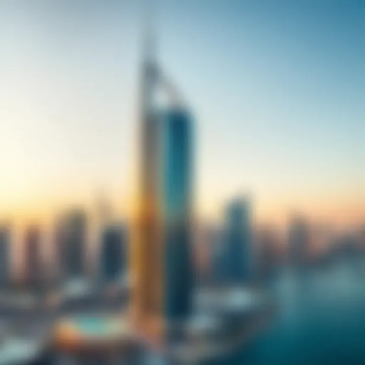 Stunning view of the DT1 Tower against the Dubai skyline