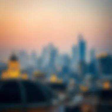 UAE Skyline During Eid Celebrations A beautiful view of UAE skyline during Eid celebrations