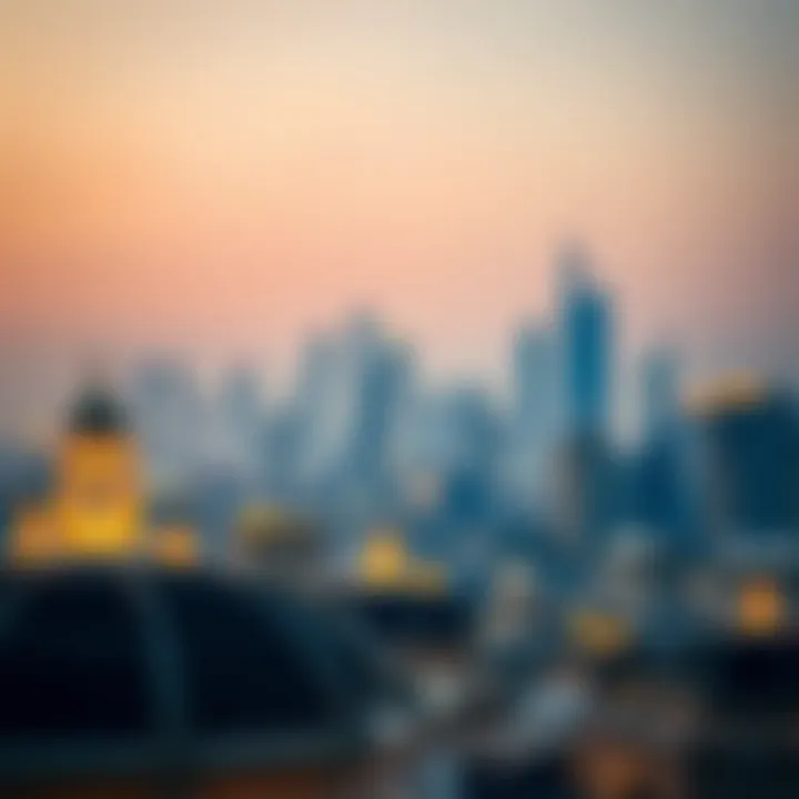 UAE Skyline During Eid Celebrations A beautiful view of UAE skyline during Eid celebrations