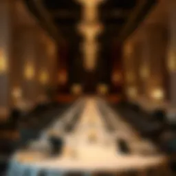 Elegant dining setup at Emirates Golf Club