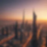 Breathtaking view of the Dubai skyline at sunset