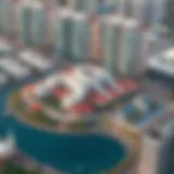 Aerial view of الواحه سنتر showcasing its architectural design