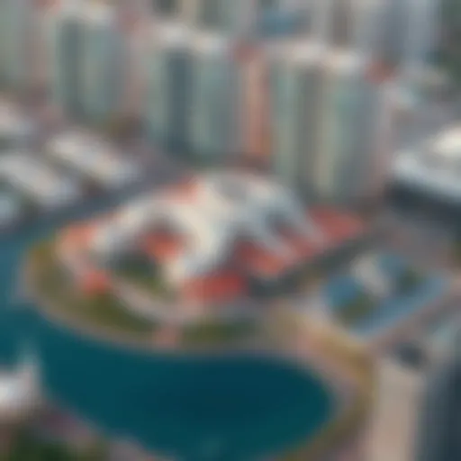 Aerial view of الواحه سنتر showcasing its architectural design