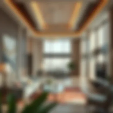 Interior Design of الواحه سنتر Interior design elements of الواحه سنتر highlighting modernity and elegance