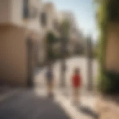 Children playing in a secure gated environment