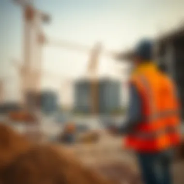 Innovative construction site with advanced technology