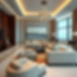 Luxurious living room layout showcasing modern design