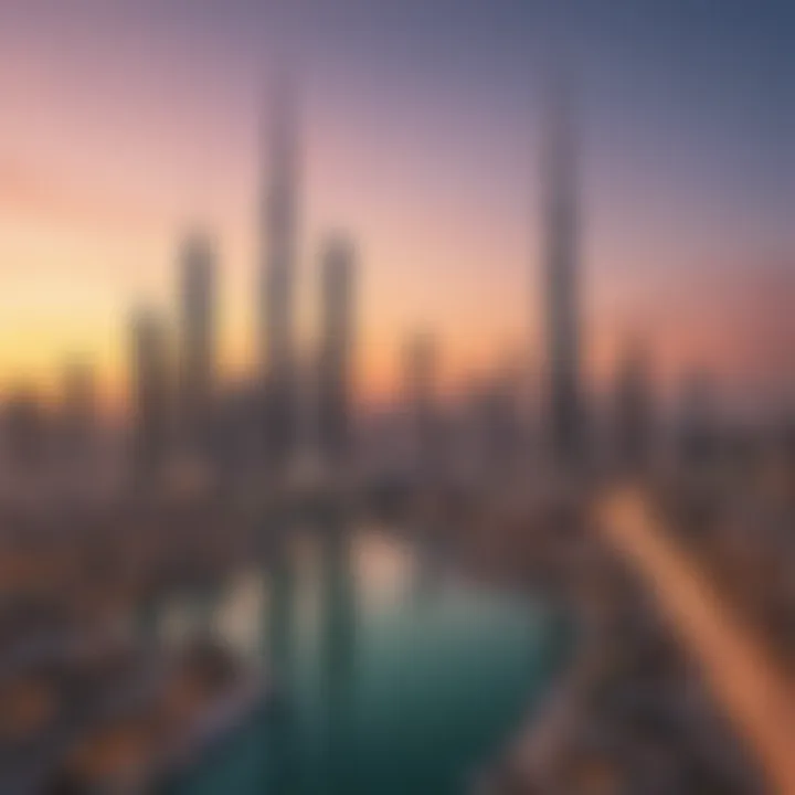 Panoramic view of Dubai skyline from Cove Emaar