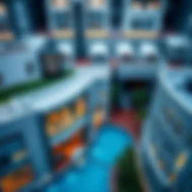 Aerial view of DIFC Village showcasing modern architecture