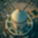 Aerial view showcasing the unique dome structure and surrounding area of Dome Tower