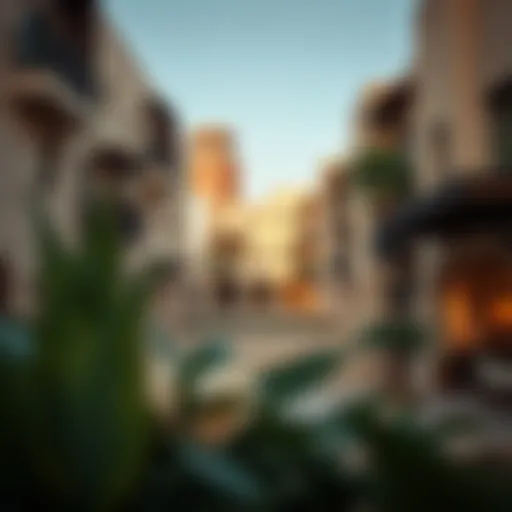 A stunning view of Al Seef's architectural design showcasing traditional and modern elements