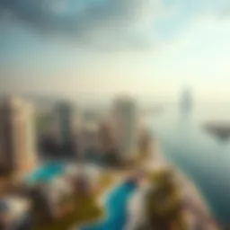 Aerial view of Dubai Island showcasing its luxurious properties