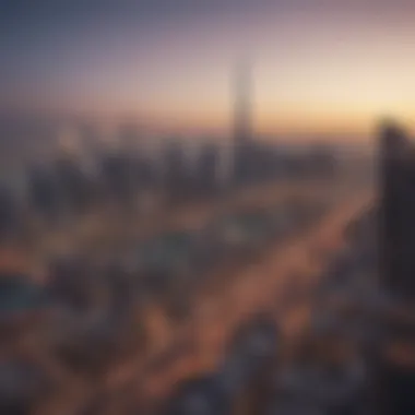 Stunning view of Dubai skyline from Jannah Hotel Apartment balcony