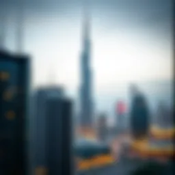 The iconic Burj Khalifa towering over the Dubai skyline