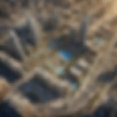 Aerial View of Dubai's Mixed-Use Complex An aerial perspective of a newly developed mixed-use complex in Dubai