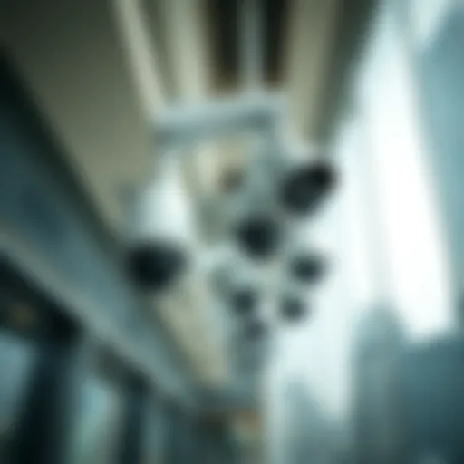 High-tech security systems in a commercial building