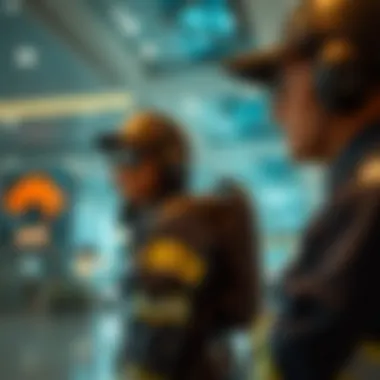 Security Personnel Monitoring Business Environment Security personnel monitoring a business environment