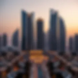 Stunning skyline of Dubai with luxury skyscrapers