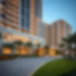 Stunning exterior view of Marriott Residences in Dubai showcasing modern architectural design