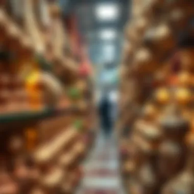 Intricate handicrafts and souvenirs displayed in a shop