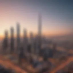 A panoramic view of Dubai's skyline showcasing modern office buildings