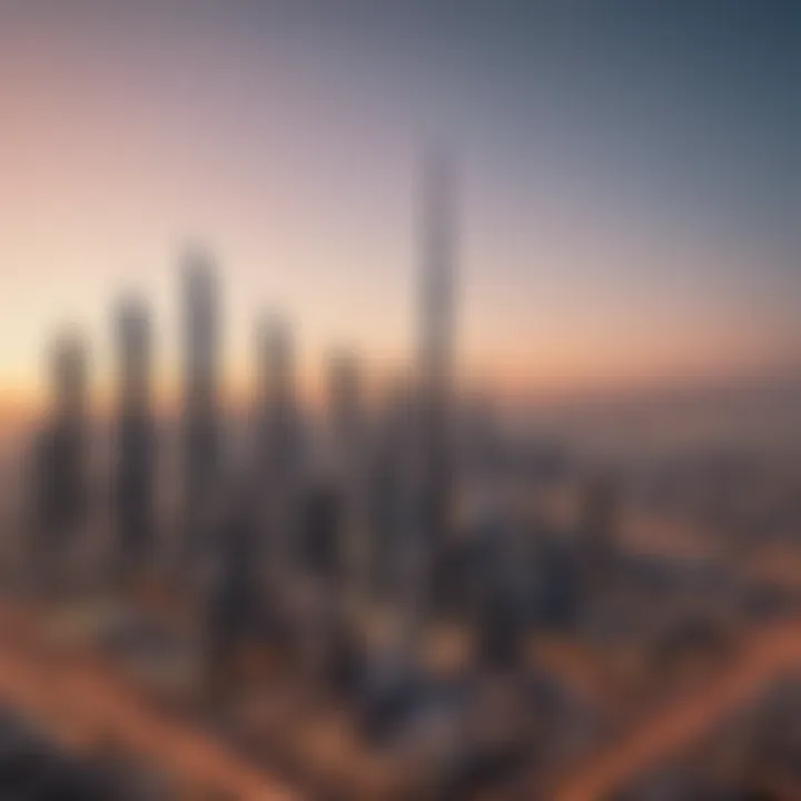 A panoramic view of Dubai's skyline showcasing modern office buildings