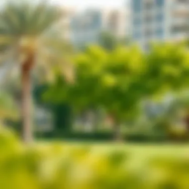 Recreational Park in Dubai Lush green park providing recreational space