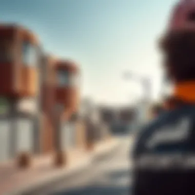 Vibrant neighborhood landscape of Al Quoz