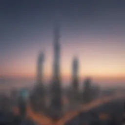 A stunning view of Dubai's skyline featuring iconic sky towers