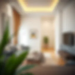 Stylish studio apartment interior with modern furnishings