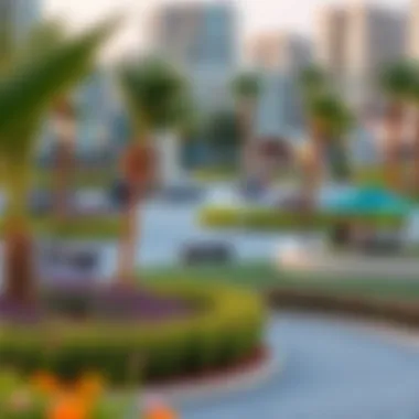 A vibrant community park in Dubai South with recreational amenities