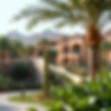 Arabian Ranches: Tranquility in a Desert Landscape A serene community park in Arabian Ranches surrounded by lush greenery