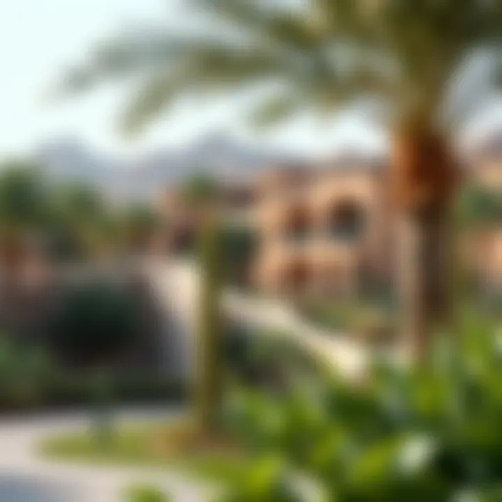 Arabian Ranches: Tranquility in a Desert Landscape A serene community park in Arabian Ranches surrounded by lush greenery